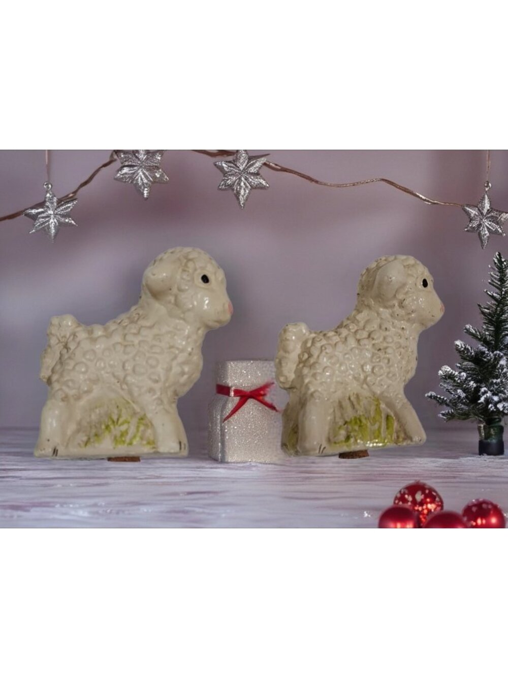 Salt And Pepper Lamb Sheep Shakers MCM Japan Kitsch Orignal Cork Stoppers